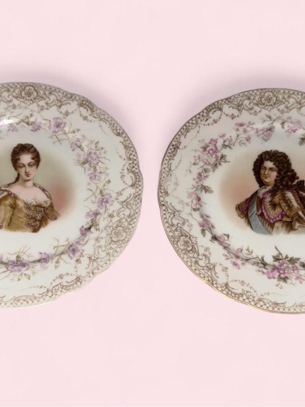 C.T. Antique German porcelain plates by C. Tielsch & Co. circa 1895–1900